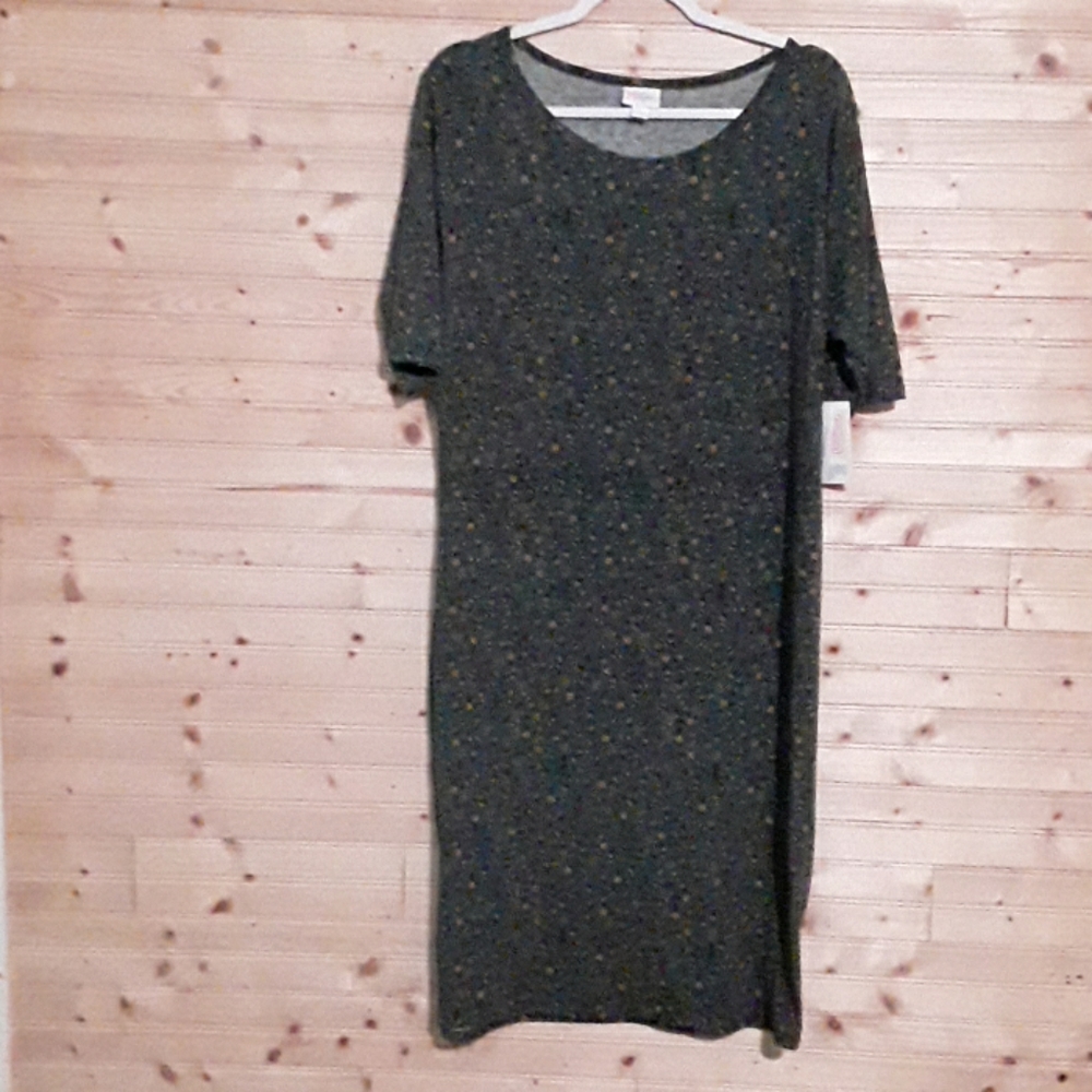LuLaRoe Green Dress Julia 2XL